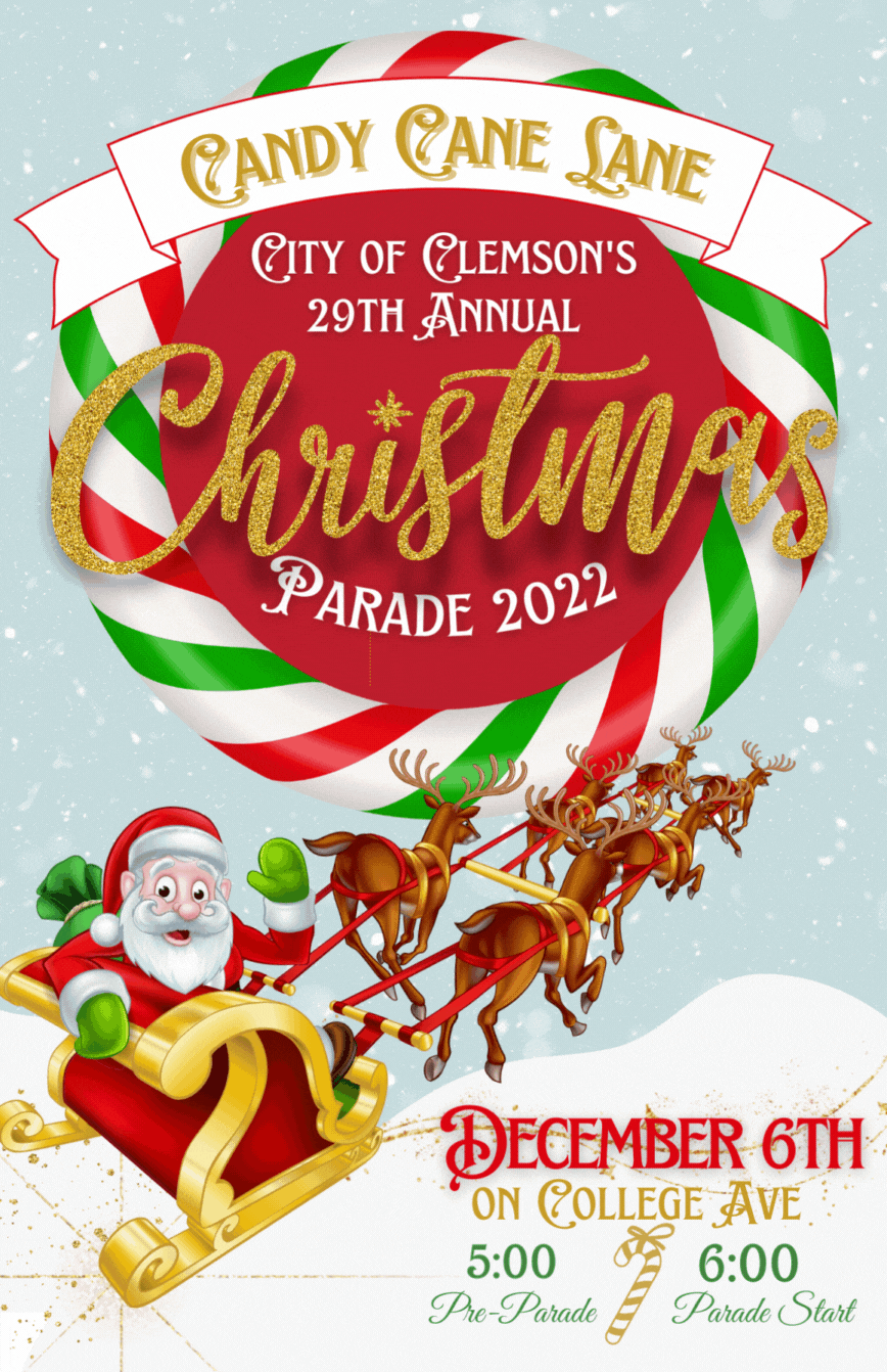 City of Clemson Christmas Parade Tuesday December 6th 6pm